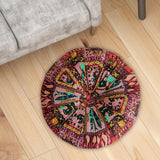 Maxbell Floor Cushion Round Comfortable Futon Cushion Bohemian Decorative Tatami Pad Red