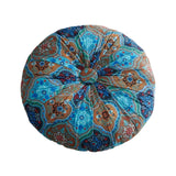 Maxbell Floor Cushion Round Comfortable Futon Cushion Bohemian Decorative Tatami Pad Blue