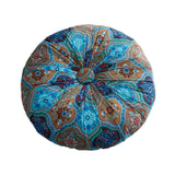 Maxbell Floor Cushion Round Comfortable Futon Cushion Bohemian Decorative Tatami Pad Blue