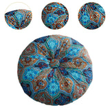 Maxbell Floor Cushion Round Comfortable Futon Cushion Bohemian Decorative Tatami Pad Blue