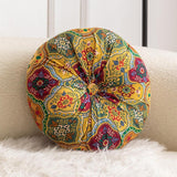 Maxbell Floor Cushion Round Comfortable Futon Cushion Bohemian Decorative Tatami Pad Gold