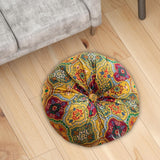 Maxbell Floor Cushion Round Comfortable Futon Cushion Bohemian Decorative Tatami Pad Gold