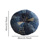 Maxbell Floor Cushion Round Comfortable Futon Cushion Bohemian Decorative Tatami Pad Dark Blue