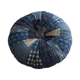 Maxbell Floor Cushion Round Comfortable Futon Cushion Bohemian Decorative Tatami Pad Dark Blue