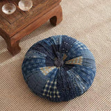 Maxbell Floor Cushion Round Comfortable Futon Cushion Bohemian Decorative Tatami Pad Dark Blue