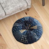 Maxbell Floor Cushion Round Comfortable Futon Cushion Bohemian Decorative Tatami Pad Dark Blue