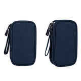 Maxbell Travel Cable Organizer Tech Accessories Pouch for Cord Data Cable Hard Disk Small Navy Blue