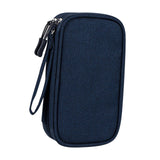 Maxbell Travel Cable Organizer Tech Accessories Pouch for Cord Data Cable Hard Disk Small Navy Blue