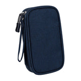 Maxbell Travel Cable Organizer Tech Accessories Pouch for Cord Data Cable Hard Disk Small Navy Blue