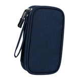 Maxbell Travel Cable Organizer Tech Accessories Pouch for Cord Data Cable Hard Disk Small Navy Blue