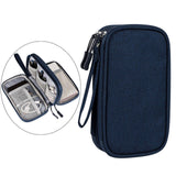 Maxbell Travel Cable Organizer Tech Accessories Pouch for Cord Data Cable Hard Disk Small Navy Blue