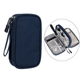 Maxbell Travel Cable Organizer Tech Accessories Pouch for Cord Data Cable Hard Disk Small Navy Blue