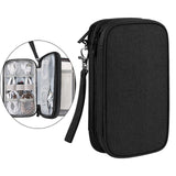 Maxbell Travel Cable Organizer Tech Accessories Pouch for Cord Data Cable Hard Disk Medium Black