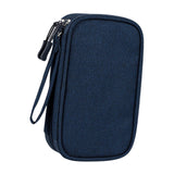 Maxbell Travel Cable Organizer Tech Accessories Pouch for Cord Data Cable Hard Disk Large Navy Blue