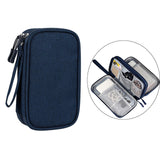 Maxbell Travel Cable Organizer Tech Accessories Pouch for Cord Data Cable Hard Disk Large Navy Blue