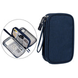 Maxbell Travel Cable Organizer Tech Accessories Pouch for Cord Data Cable Hard Disk Large Navy Blue