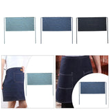 Denim Waist Apron with Pockets Short Half Apron for Baking Restaurant Light Blue