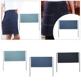 Denim Waist Apron with Pockets Short Half Apron for Baking Restaurant Light Blue