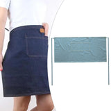 Denim Waist Apron with Pockets Short Half Apron for Baking Restaurant Light Blue