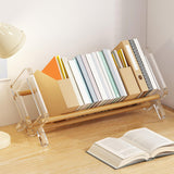 Maxbell Desktop Book Rack Stable Portable Bookshelf for Office Household Living Room Wood Color