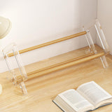 Maxbell Desktop Book Rack Stable Portable Bookshelf for Office Household Living Room Wood Color