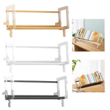Maxbell Desktop Book Rack Stable Portable Bookshelf for Office Household Living Room Wood Color