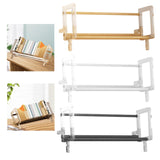 Maxbell Desktop Book Rack Stable Portable Bookshelf for Office Household Living Room Wood Color