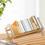 Maxbell Desktop Book Rack Stable Portable Bookshelf for Office Household Living Room Wood Color