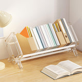Maxbell Desktop Book Rack Stable Portable Bookshelf for Office Household Living Room White