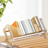Maxbell Desktop Book Rack Stable Portable Bookshelf for Office Household Living Room White