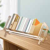 Maxbell Desktop Book Rack Stable Portable Bookshelf for Office Household Living Room White