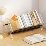 Maxbell Desktop Book Rack Stable Portable Bookshelf for Office Household Living Room Brown