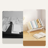 Maxbell Desktop Book Rack Stable Portable Bookshelf for Office Household Living Room Brown
