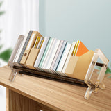Maxbell Desktop Book Rack Stable Portable Bookshelf for Office Household Living Room Brown