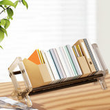 Maxbell Desktop Book Rack Stable Portable Bookshelf for Office Household Living Room Brown