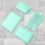 Maxbell 4 Pieces Packing Cubes Suitcase Pouch for Family Breaks Business Trips Beach Blue