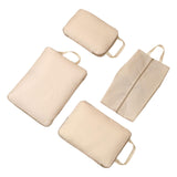 Maxbell 4 Pieces Packing Cubes Suitcase Pouch for Family Breaks Business Trips Beach Beige