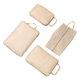 Maxbell 4 Pieces Packing Cubes Suitcase Pouch for Family Breaks Business Trips Beach Beige