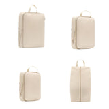 Maxbell 4 Pieces Packing Cubes Suitcase Pouch for Family Breaks Business Trips Beach Beige