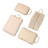 Maxbell 4 Pieces Packing Cubes Suitcase Pouch for Family Breaks Business Trips Beach Beige