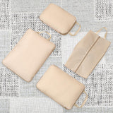 Maxbell 4 Pieces Packing Cubes Suitcase Pouch for Family Breaks Business Trips Beach Beige