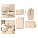 Maxbell 4 Pieces Packing Cubes Suitcase Pouch for Family Breaks Business Trips Beach Beige