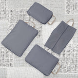 Maxbell 4 Pieces Packing Cubes Suitcase Pouch for Family Breaks Business Trips Beach Gray