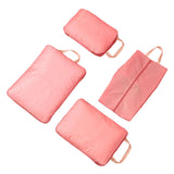 Maxbell 4 Pieces Packing Cubes Suitcase Pouch for Family Breaks Business Trips Beach Pink