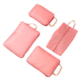 Maxbell 4 Pieces Packing Cubes Suitcase Pouch for Family Breaks Business Trips Beach Pink