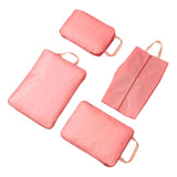 Maxbell 4 Pieces Packing Cubes Suitcase Pouch for Family Breaks Business Trips Beach Pink