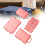 Maxbell 4 Pieces Packing Cubes Suitcase Pouch for Family Breaks Business Trips Beach Pink