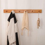 Maxbell Wooden Coat Hooks Wall Organizer Wall Mount for Kitchen Mudroom Wall or Door 6 Hooks