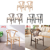 Maxbell 2 Pieces Dining Chairs Leisure Woven Rope Seat for Dining Room Party Outdoor White