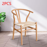 Maxbell 2 Pieces Dining Chairs Leisure Woven Rope Seat for Dining Room Party Outdoor White